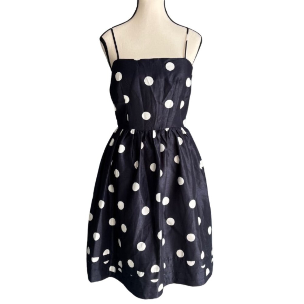 JESSICA HOWARD GORGEOUS DARK BLUE & WHITE POLKA DOT DRESS, SZ. 8